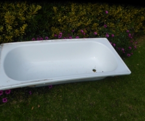 Metal bath for use as planter or pond