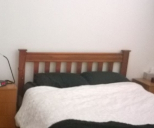 Bed frame only & 2 bedside cabinets wooden slats