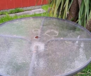 Unwanted glass garden table