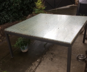Glass top exterior table