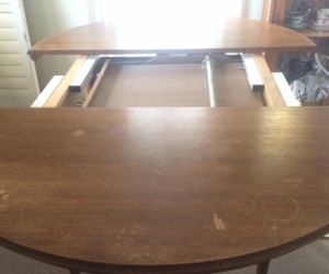 Danish design round timber extension table
