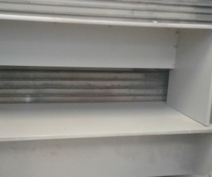 2 desks, pale grey laminate