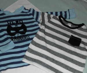 blue/black strip tops