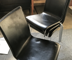 Stacking PU Leather chairs