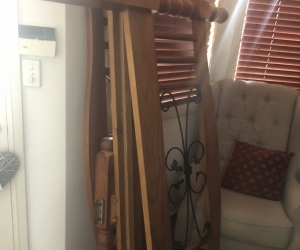 Solid timber queen bed suite and two working washing machines.