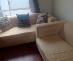 2 cream sofas great condition