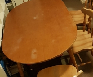 Dining table and four chairs