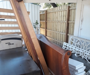 Hardwood timber King size sleigh bed