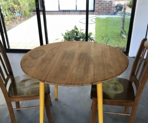 Table and chairs.