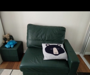 Green leather couch