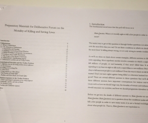 Preparatory Materials for Deliberative Forum on the Morality of Killing and Saving Lives