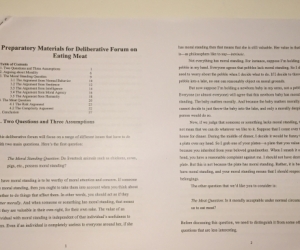 Preparatory Materials for Deliberative Forum on Eating Meat