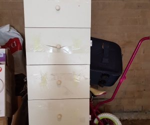 Tallboy - White with 5 drawyers