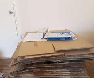 Packing boxes and wrapping paper