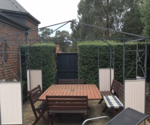 Gazebo without cover.Approx 3mx3m.
