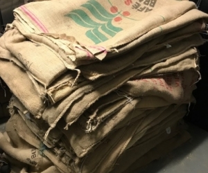 Hessian coffee sacks