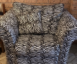 Armchair, oversized, Zebra pattern