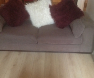 2 LARGE MACRO SUEDE SOFAS