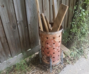 Brazier with wood