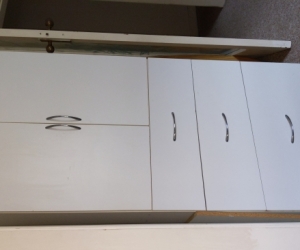 Sturdy custom made cabinet roughly 1.6m ×0.6m × 0.6m