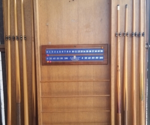Billiards Cue Rack and Cues