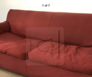 Large red sofa bed settee lounge couch 3 seat