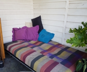 COUCH: Black, futon style