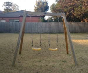 Double Wooden Timber Swing