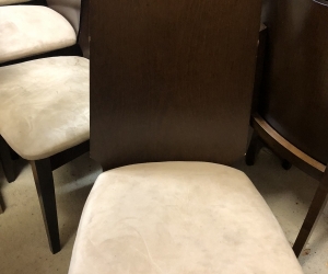 Suede timber dining chairs