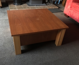 Square timber coffee table
