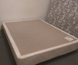 Queen size bed frame on wheels no mattress