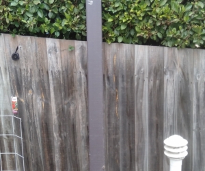 Steel post for shade cloth or other support