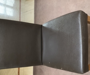 Brown leather kitchen chair