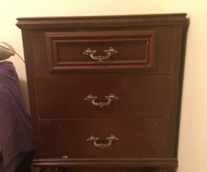 Retro bed side table with drawers