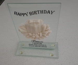 Happy Birthday Glass Plaque