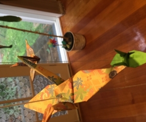 Origami bird mobile