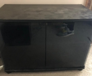 TV cabinet black glass doors