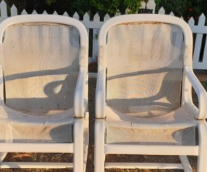 Plastic/mesh outdoor chairs