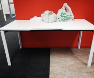 NOW GONE 2 x White Steel Frame Office Desks