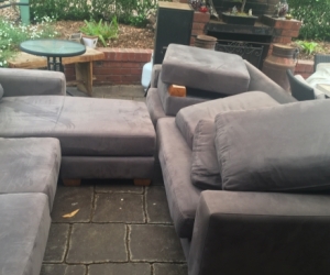 Two 3 seater lounges with chase