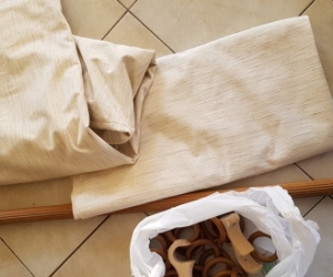 Curtain and curtain rod.