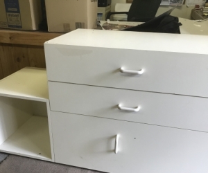Solid white chest of drawers
