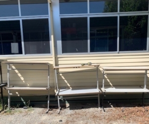 Adjustable student tables grey frame good condition
