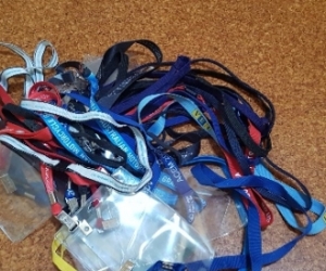 LOt of used lanyards.