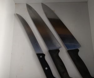 3 old large knives