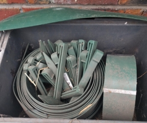 Plastic garden edge and pegs