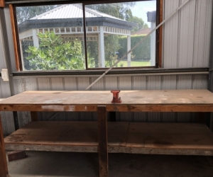 Work bench with swivel vice / clamp