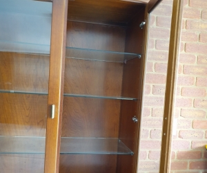 Bookcase /display cabinet - timber & glass doors