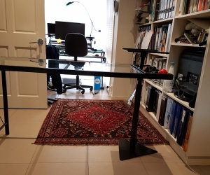Metal and glass desk