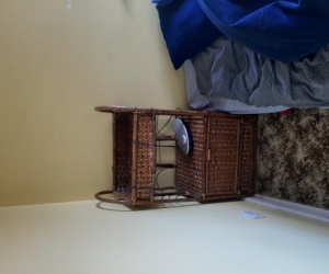 Cane bedside table
